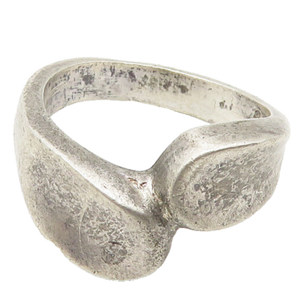 925 Sterling Silver  Vintage Dark Tone Smooth Bypass Band Ring Sz 6  RG10216