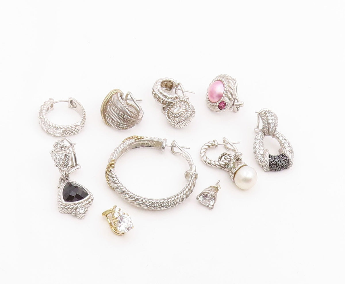 925 Sterling Silver Vintage Earrings JUDITH RIPKA Gemstone Single Pieces EG14292