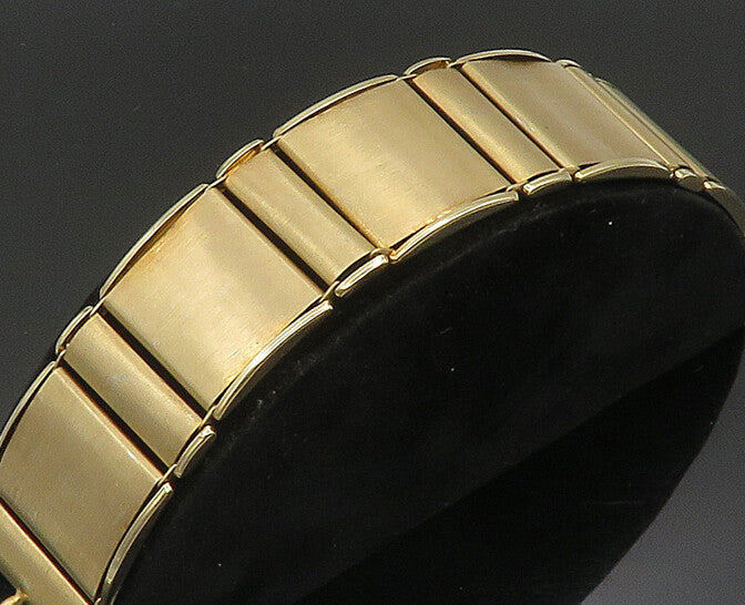 925 Sterling Silver  Shiny Gold Platted Matte Square Chain Bracelet  BT7670