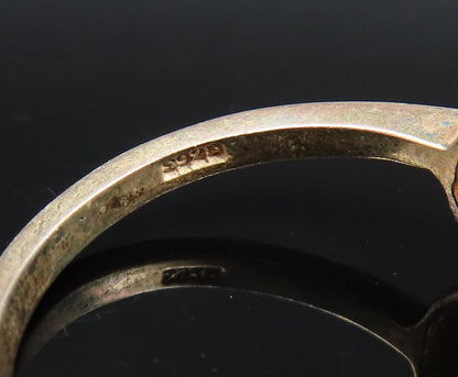925 Silver  Vintage Gold Plated Dainty Cubic Zirconia Heart Ring Sz 8  RG25808
