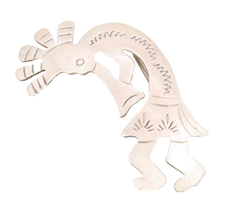 HENRY BACA NAVAJO 925 Silver  Vintage Kokopelli Dancer Brooch Pin  BP7858