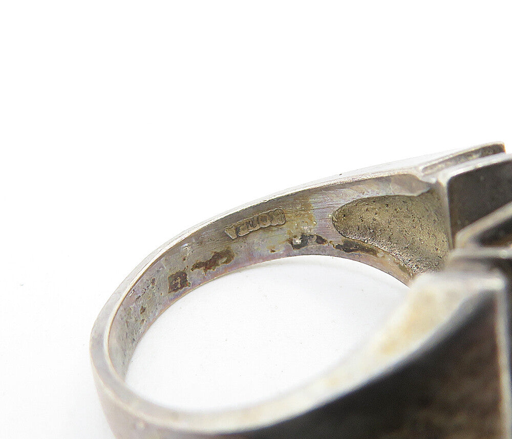 KOREA 925 Sterling Silver  Vintage Topaz Solitaire Accent Ring Sz 5  RG5852
