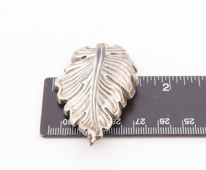DANECRAFT 925 Sterling Silver  Vintage Shiny Floral Leaf Brooch Pin  BP8817