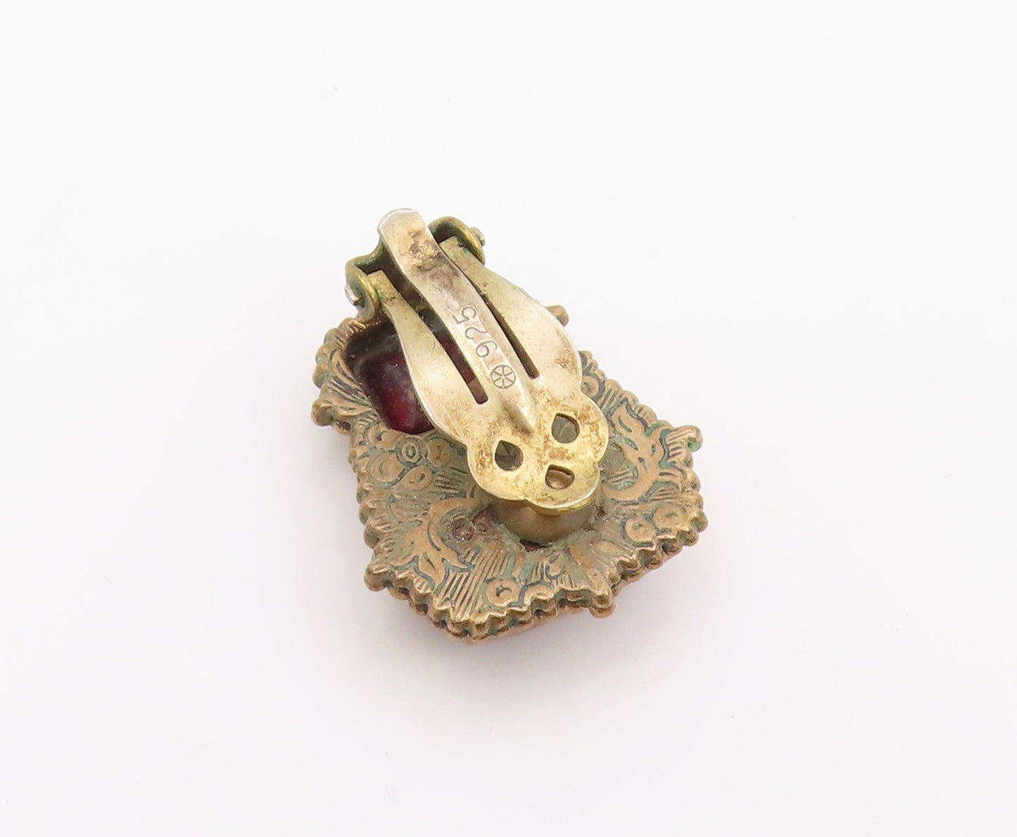 925 Sterling Silver Vintage Earrings STEPHEN DWECK Gemstone Clip On  EG14285