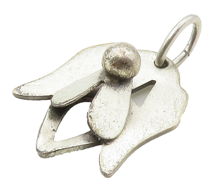 BEAU 925 Sterling Silver  Vintage Modernist Dog Face Motif Pendant  PT13192