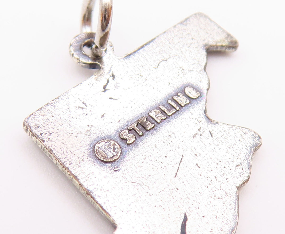 925 Sterling Silver  Vintage Maryland State Souvenir Pendant  PT21206