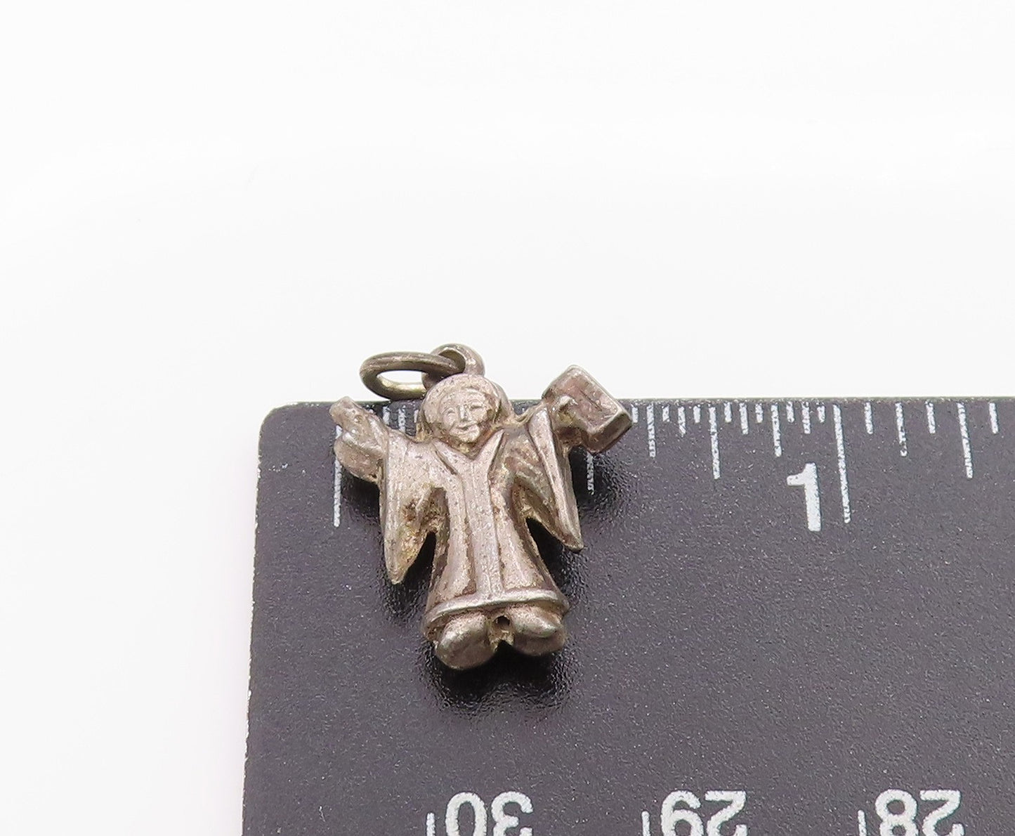 925 Sterling Silver Vintage Pendant Celestial Guardian Angel Charm  PT24811