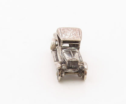 925 Sterling Silver  Vintage Old Fashioned Car Motif Pendant (SPINS)  PT18119
