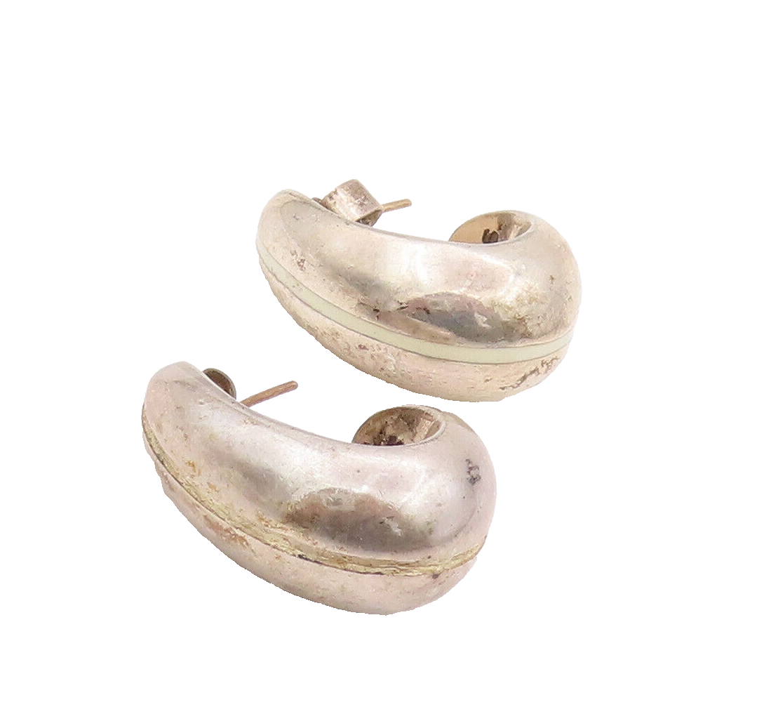 14k Gold 925 Sterling Silver Earrings Minimalist Swirly Roxie Hoops  EG12830