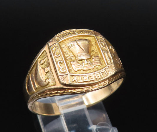 10K GOLD  Vintage Antique Liberty Highschool 1932 Class Ring Sz 10.5  GR413