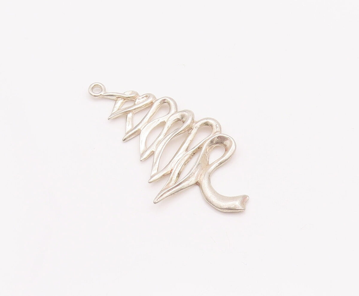 925 Sterling Silver Vintage Pendant Designer Cutout Brutalist Design  PT22966