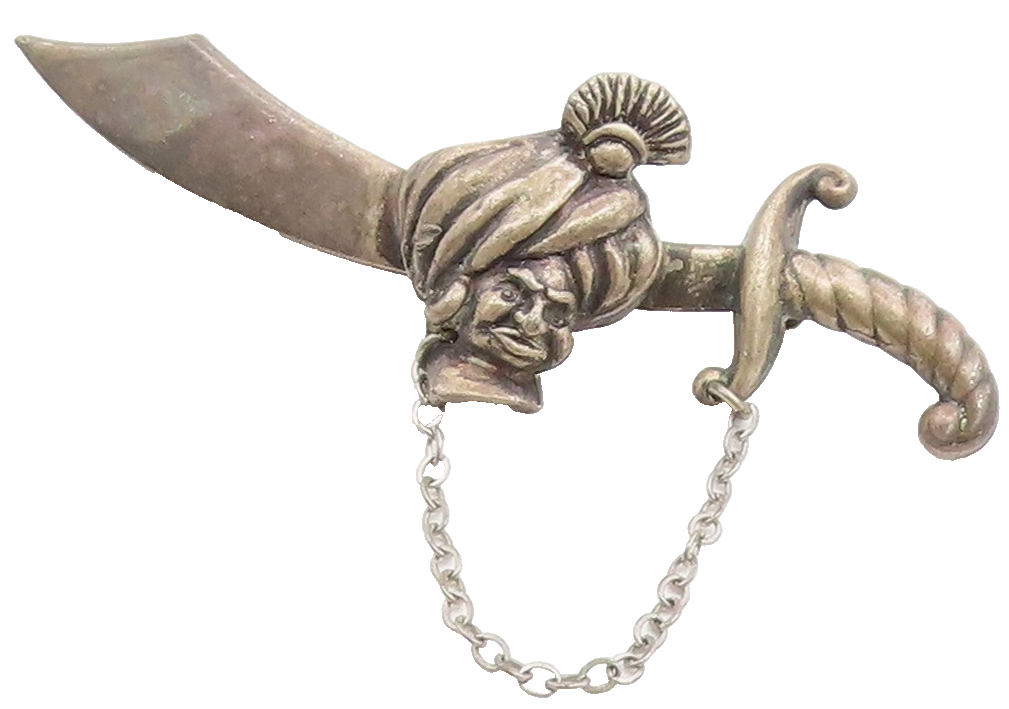 925 Sterling Silver Vintage Brooch Korda Thief of Bagdad Scimitar Pin  BP12672