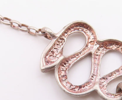 925 Sterling Silver Vintage Bracelet Minimalist Wavy Snake Link Chain  BT12060
