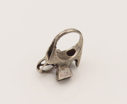 EUROPE 925 Sterling Silver Vintage Brutalist Statement Ring Sz 6.75  RG26455