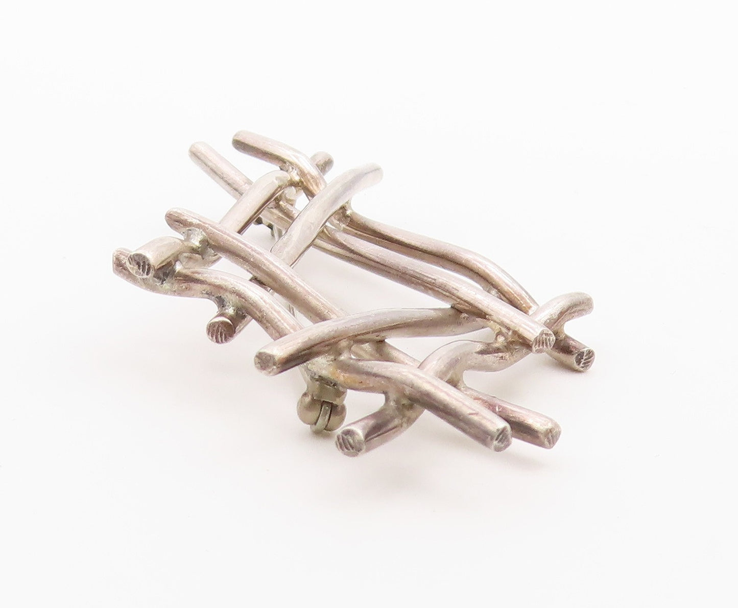 CARSI MEXICO 925 Sterling Silver  Vintage Shiny Modernist Brooch Pin  BP9250