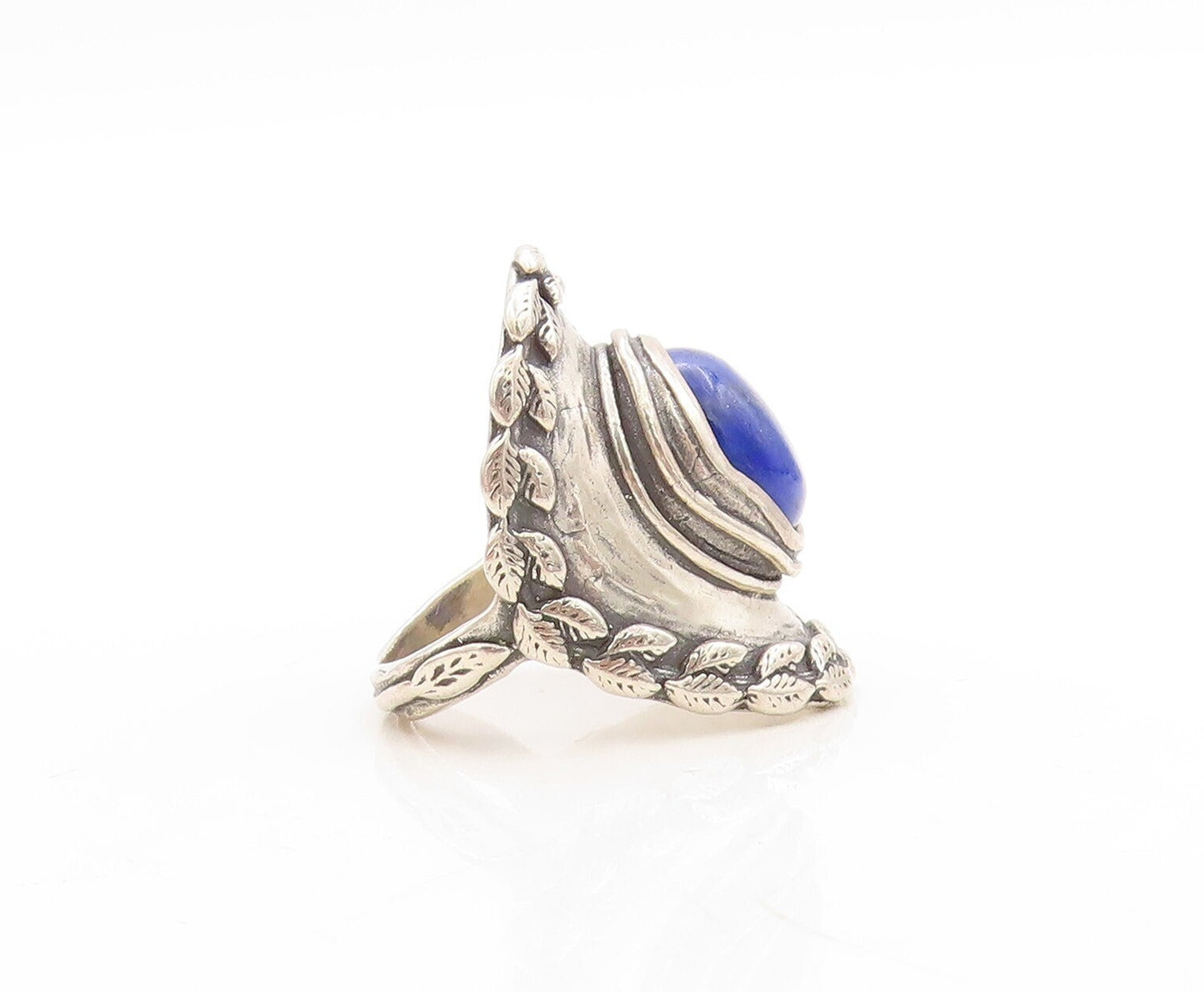925 Sterling Silver Vintage Ring OR PAZ ISRAEL  Lapis Lazuli  Sz 7  RG31265