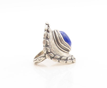 925 Sterling Silver Vintage Ring OR PAZ ISRAEL  Lapis Lazuli  Sz 7  RG31265