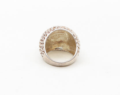 925 Sterling Silver  Vintage Shiny Dotted Dome Band Ring Sz 7  RG17425