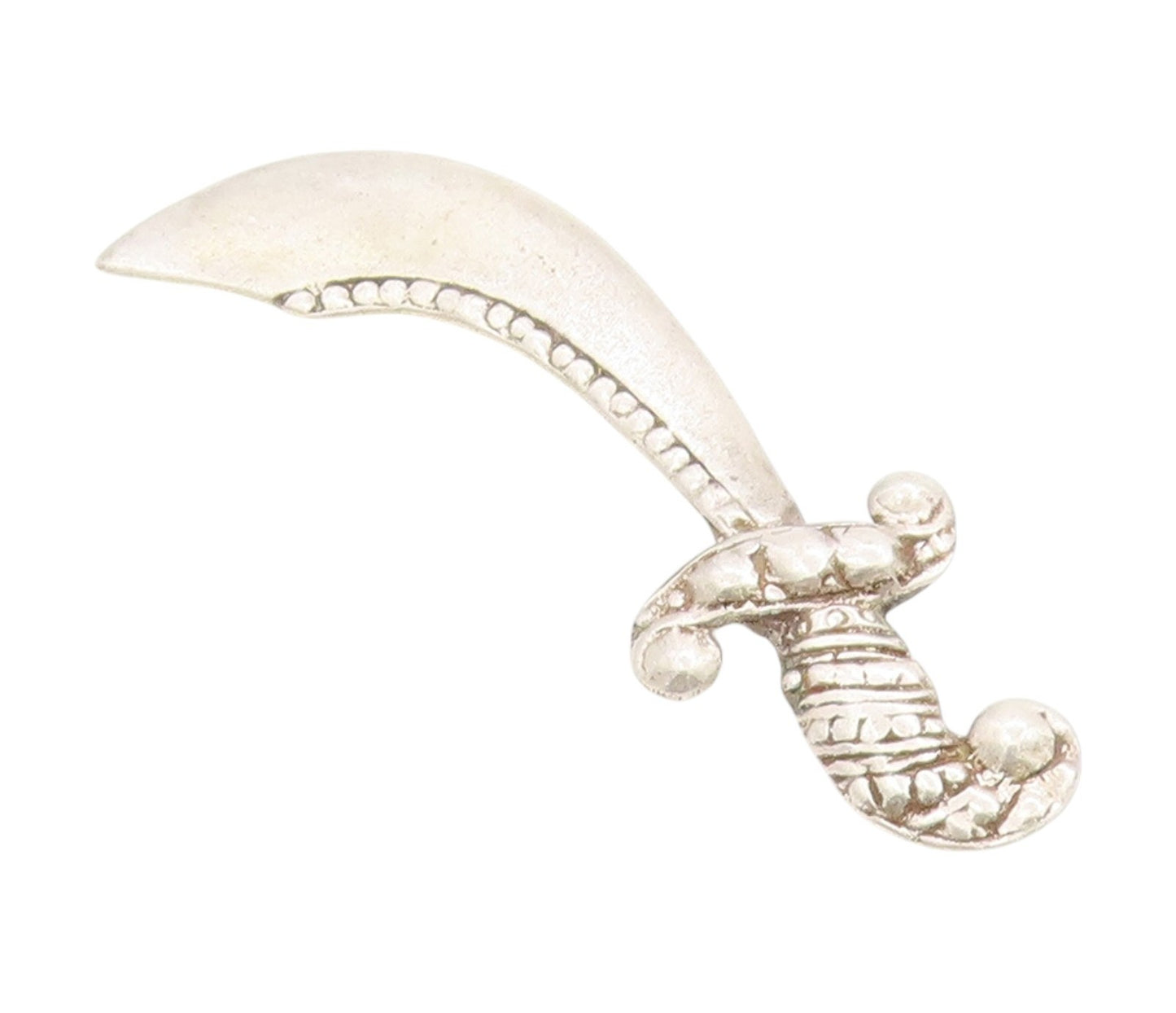 925 Sterling Silver Vintage Brooch Antique Scimitar Sword Warrior Pin   BP11884