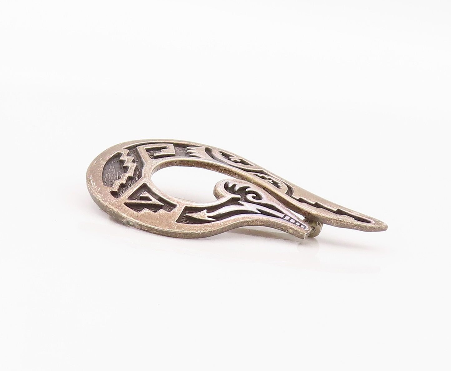 925 Sterling Silver Vintage Brooch Pin JAMES ROGERS Geometric Bird  BP12544