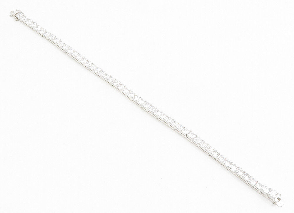 925 Sterling Silver  Sparkling Cushion Cut Cubic Zirconia Tennis Bracelet BT5866