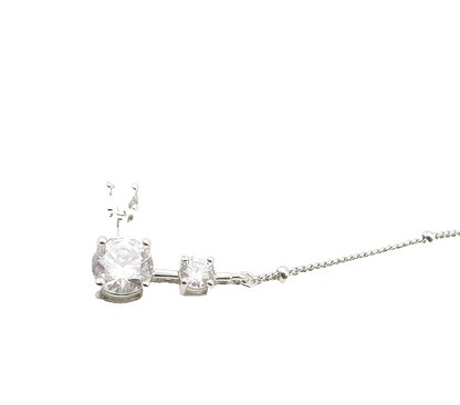 ROSS SIMON 925 Silver  Sparkling Cubic Zirconia Thin Chain Necklace  NE2502