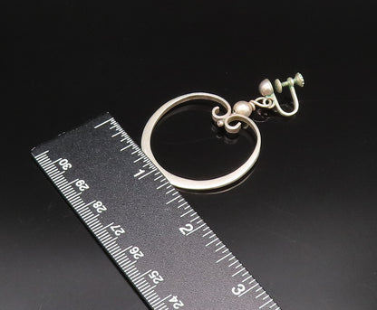 925 Silver  Vintage Swirled Circle & Bead Ball Screw Back Earrings  EG12212