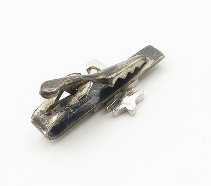 925 Sterling Silver  Vintage Shiny Chinese Character Smooth Tie Clip  TR2093