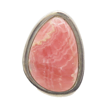 STARBORN 925 Silver Vintage Rhodochrosite Cutout Cocktail Ring Sz 8 RG18332