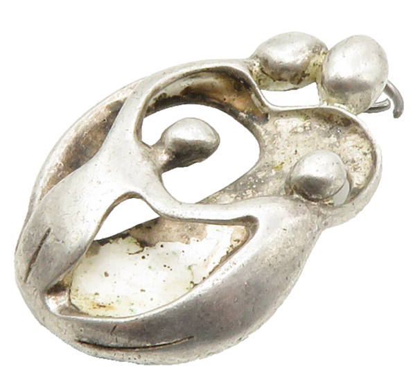 CAROLYN POLLACK RELIOS 925 Silver  Vintage Modernist Family Pendant  PT11219