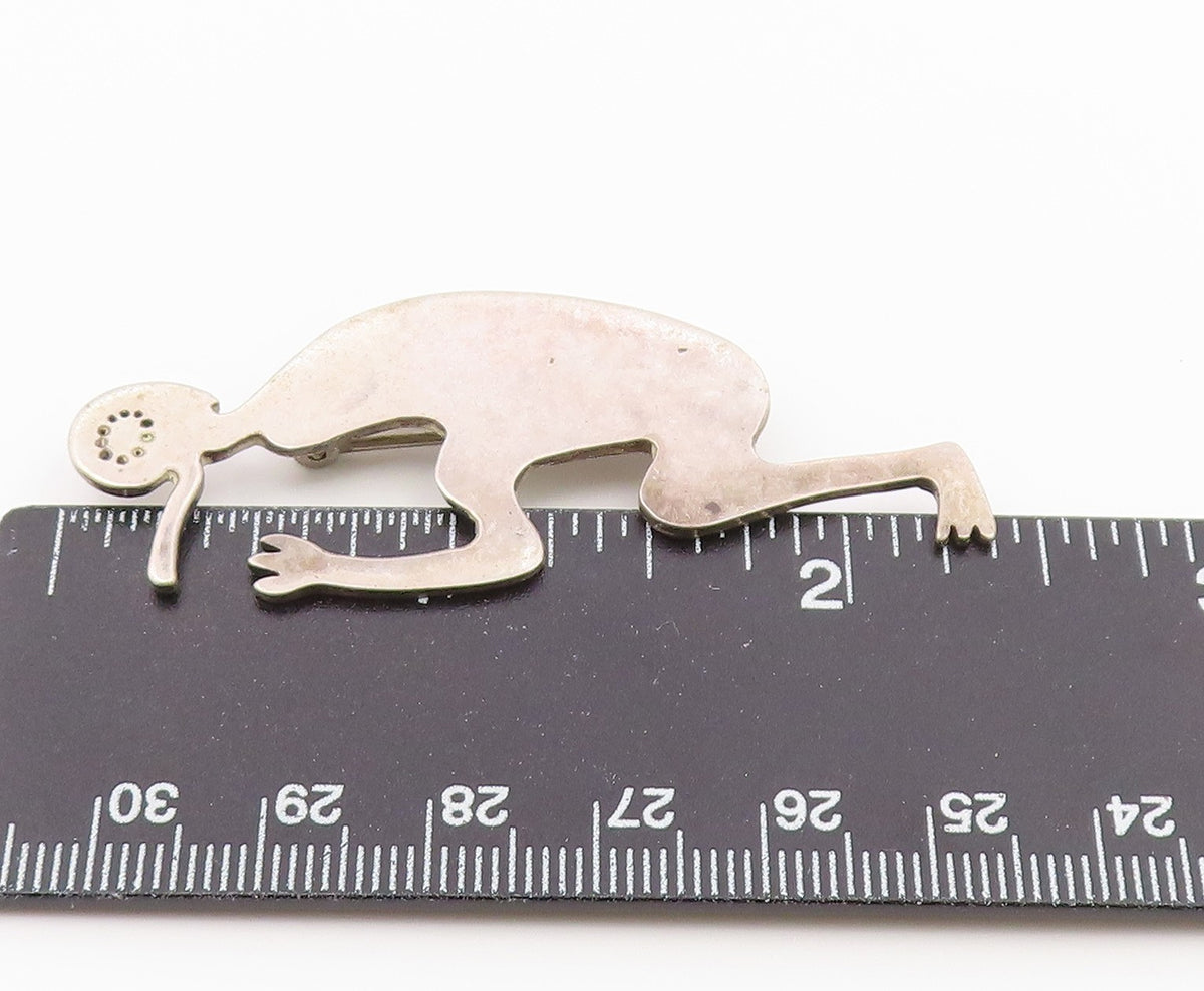 925 Sterling Silver Vintage Brooch Pin SOUTHWESTERN Kokopelli figure  BP12622