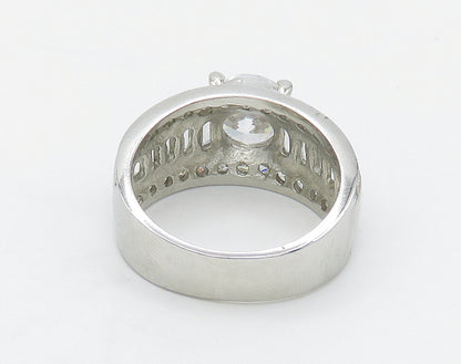 925 Sterling Silver  Sparkling Cubic Zirconia Band Ring Sz 8.5  RG16189