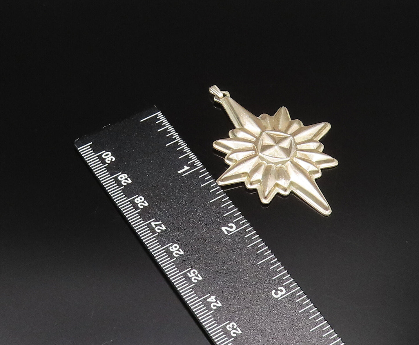 REED & BARTON 925 Silver  Vintage Christmas Star Ornate Drop Pendant  PT21622