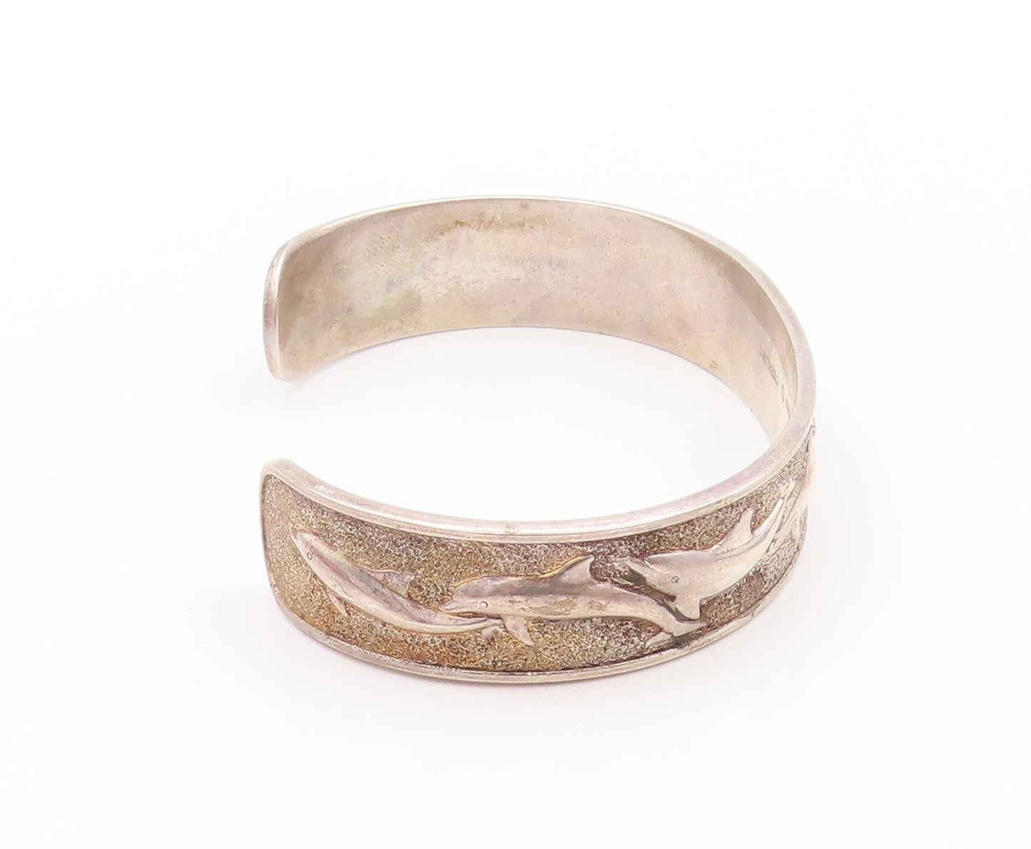 925 Sterling Silver Vintage Bracelet KABANA Swimming Delphine Family  BT11192