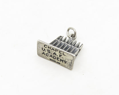 925 Sterling Silver  Vintage Oxidized Chapel U.S.A.F Academy Pendant  PT15242
