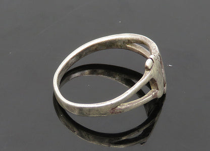 925 Sterling Silver  Vintage Footprints Split Shank Band Ring Sz 8  RG21102
