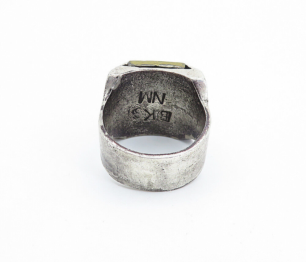 BK NM NAVAJO 925 Silver  Vintage Antique Arrows Band Ring Sz 10.5  RG7659