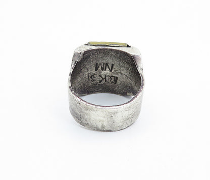 BK NM NAVAJO 925 Silver  Vintage Antique Arrows Band Ring Sz 10.5  RG7659