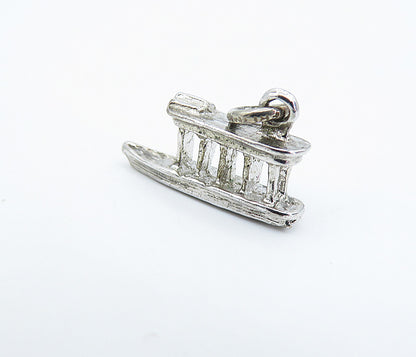 925 Sterling Silver  Vintage Shiny Petite Ferry Boat Drop Pendant  PT4929
