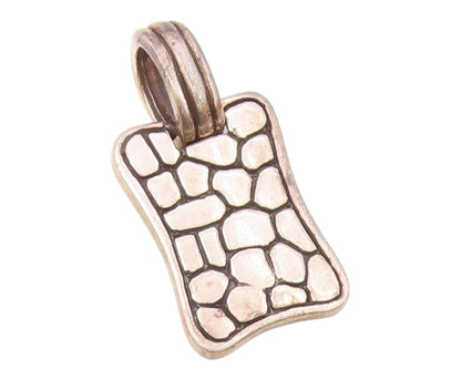 925 Sterling Silver  Vintage Shiny Cobble Stone Pattern Pendant  PT19806