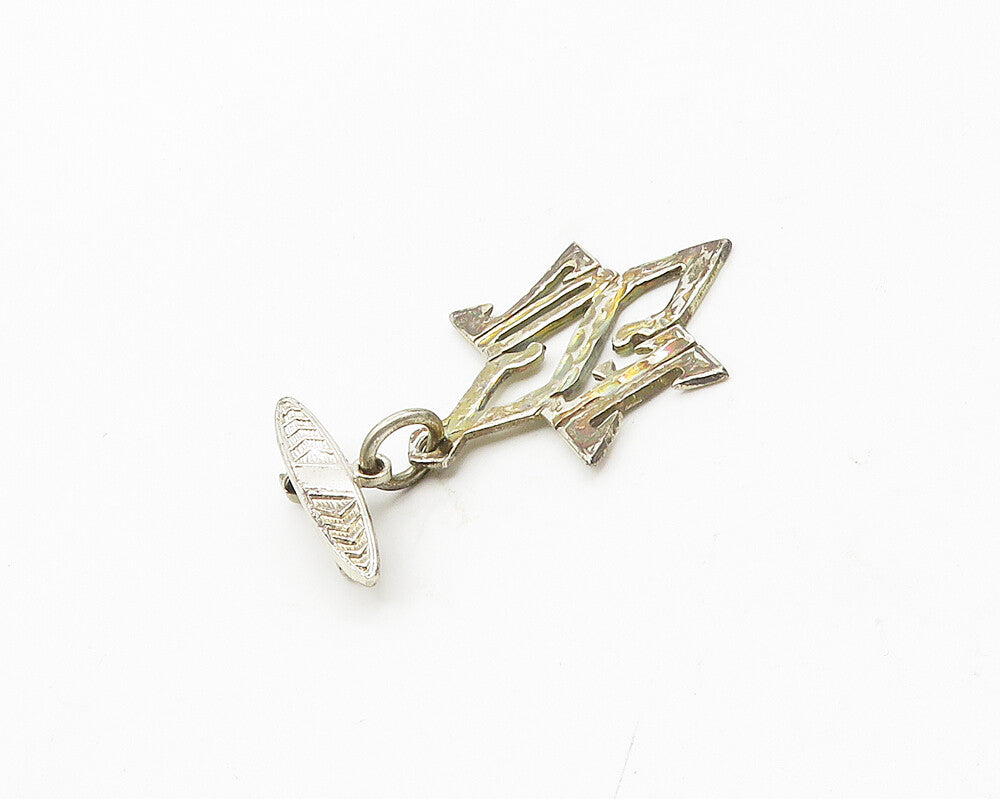 CREED 925 Sterling Silver  Vintage Shiny Diamond Cut Jesus Brooch Pin  BP7360