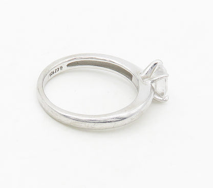 925 Sterling Silver  Oval Cut Topaz Shiny Smooth Solitaire Ring Sz 7  RG16633
