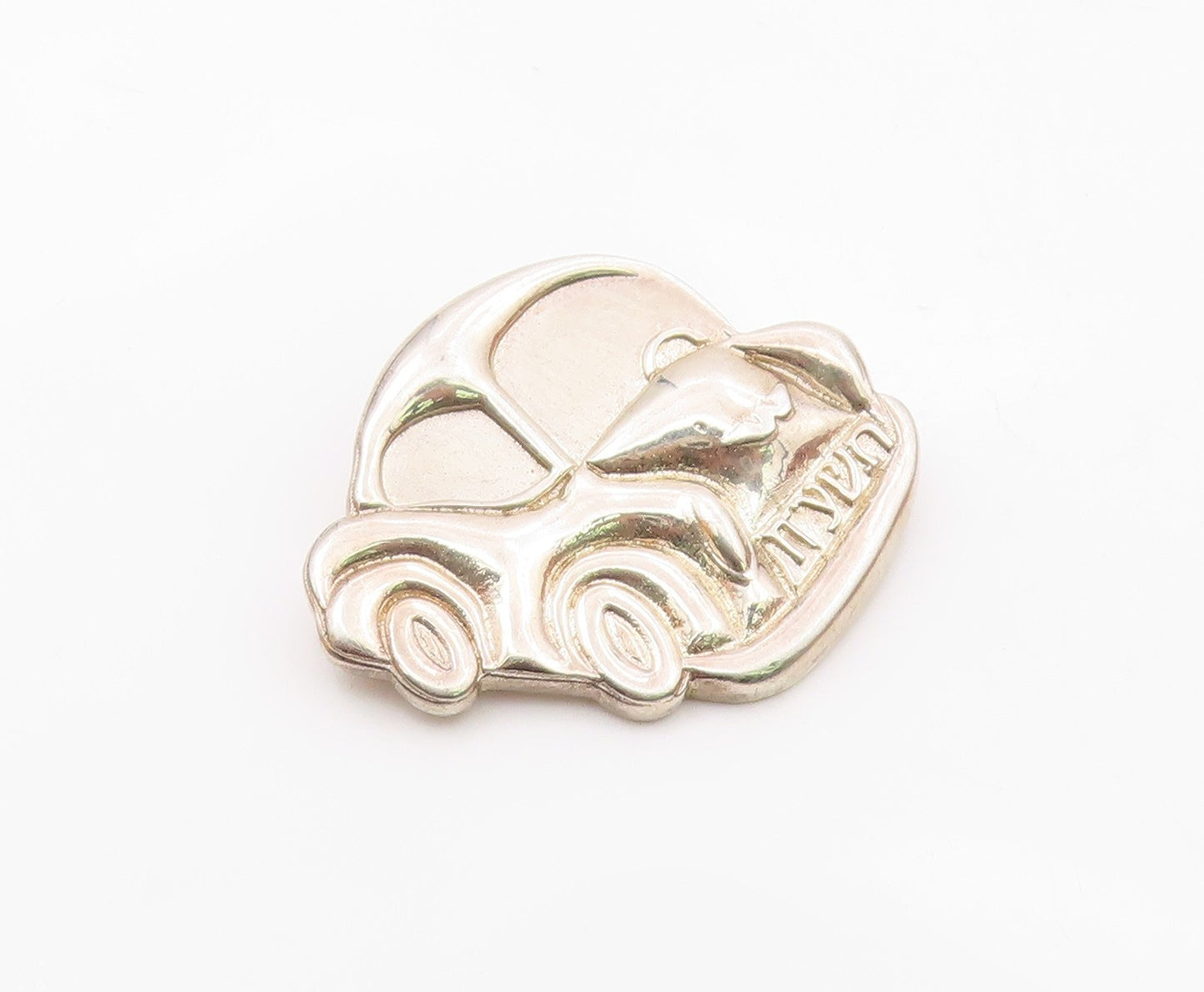 PRASCHNIK 925 Silver  Vintage Buggy Car & Hebrew Writing Pendant  PT21570