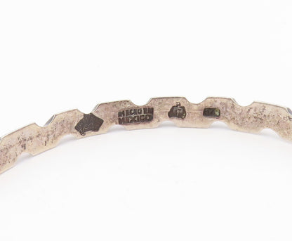 925 Sterling Silver Vintage Bracelet ANTONIO PINEDA Solid Notched Bangle BT11578