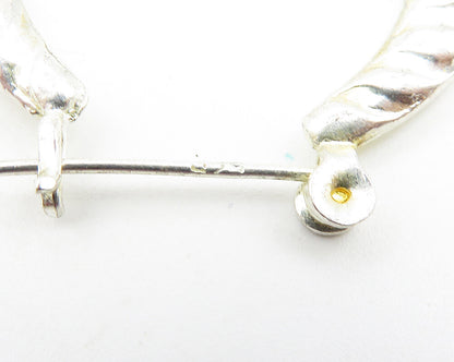 925 Sterling Silver  Shiny Polished Hollow Round Hoop Earrings  EG5686