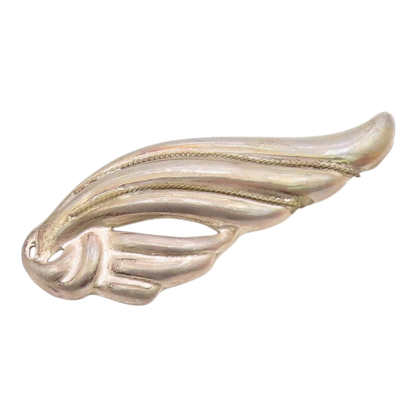 MEXICO 925 Sterling Silver  Vintage Two Tone Twist Wing Brooch Pin  BP3985