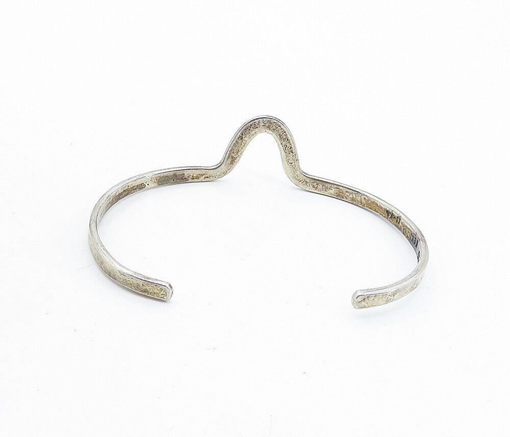 MEXICO 925 Sterling Silver  Vintage Petite Smooth UShape Cuff Bracelet BT2684