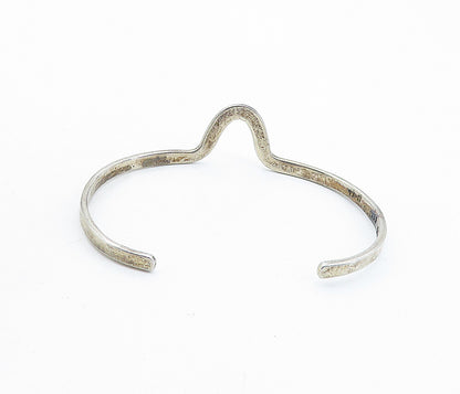 MEXICO 925 Sterling Silver  Vintage Petite Smooth UShape Cuff Bracelet BT2684