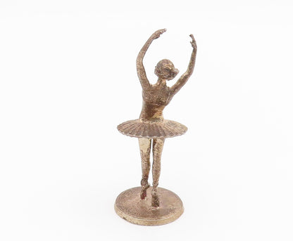 925 Sterling Silver Vintage Paper Weight Dark Tone Carved Ballet Dancer  TR3863