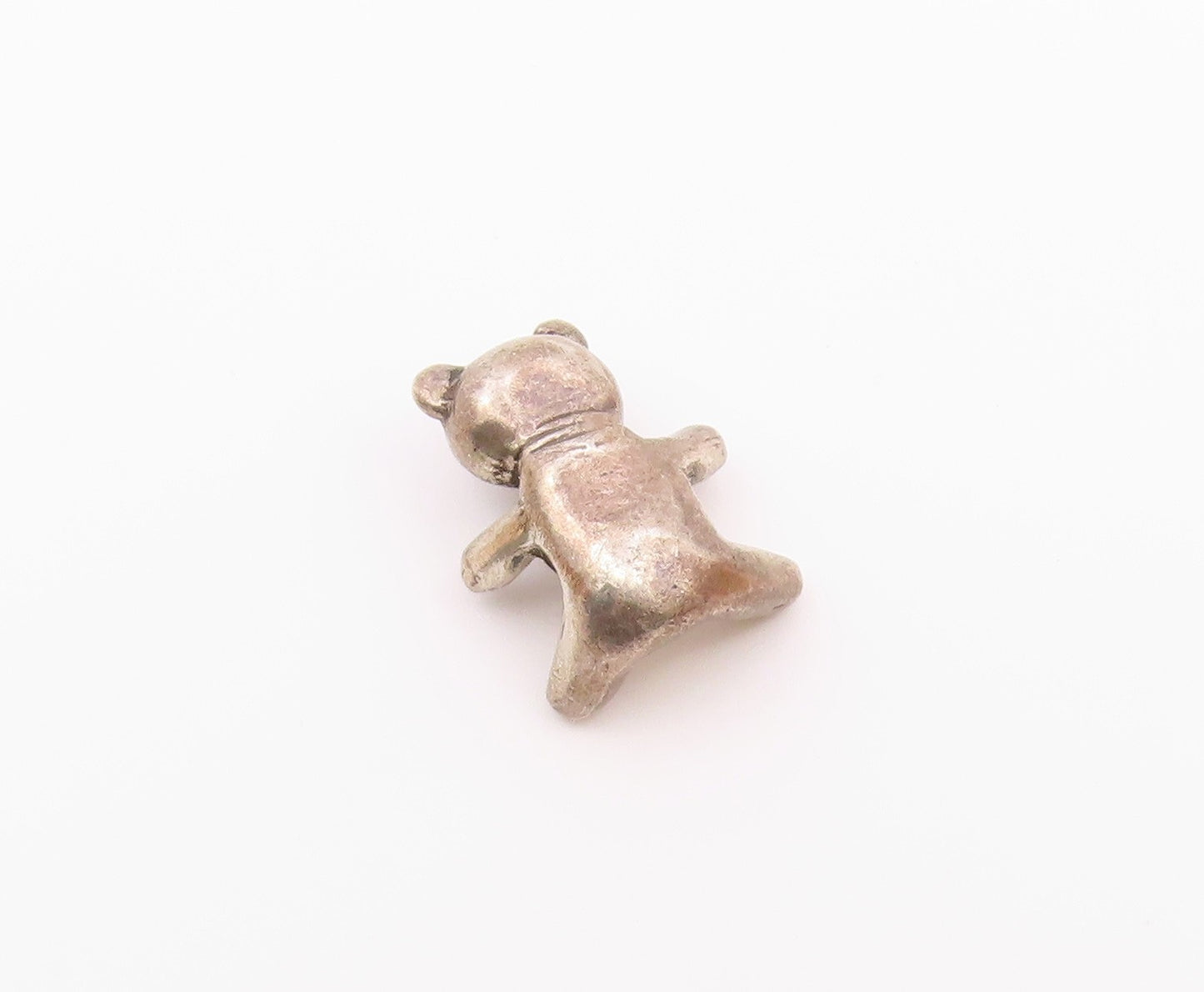 925 Sterling Silver  Vintage Dark Tone Teddy Bear Motif Pendant  PT17361
